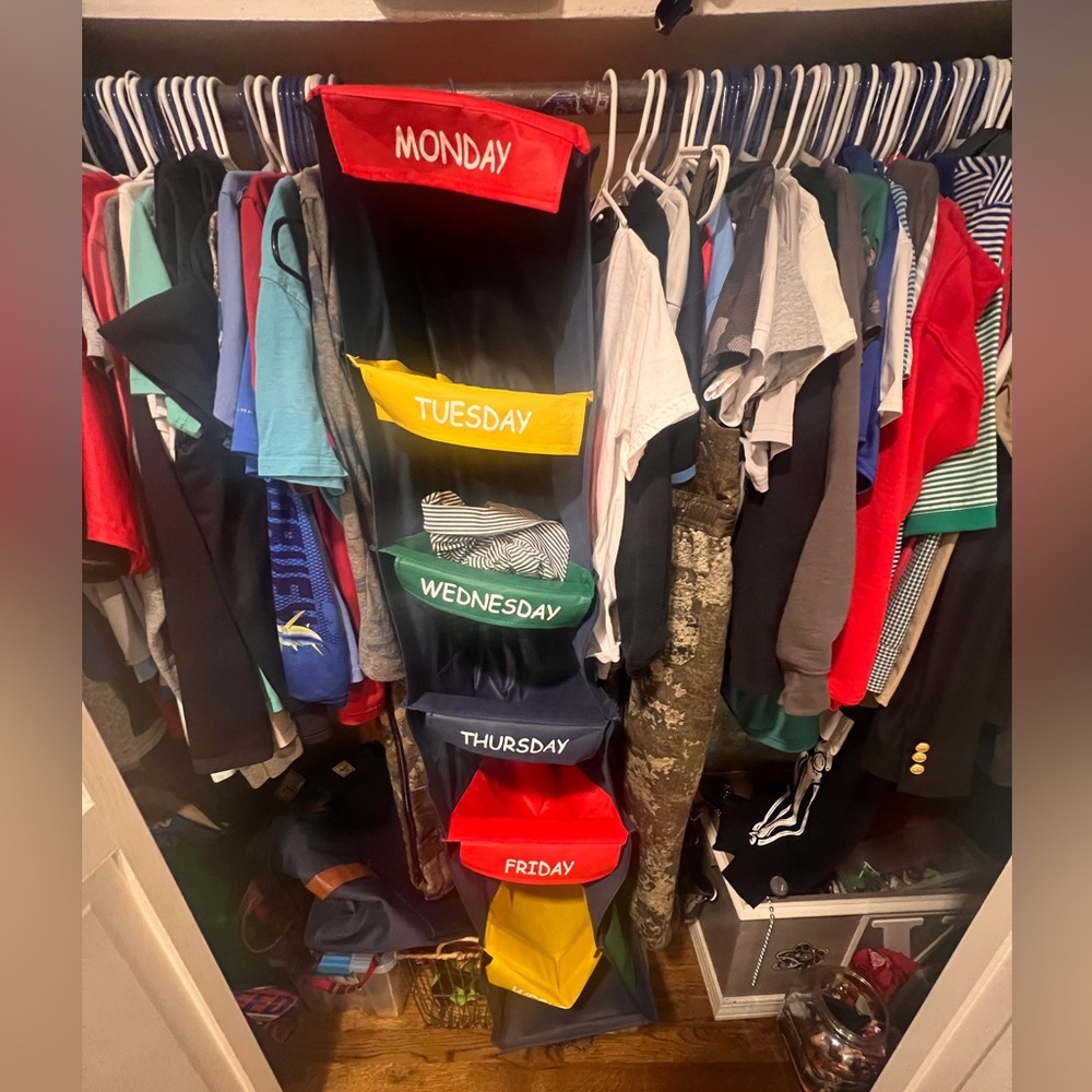 Hanging closet organizer